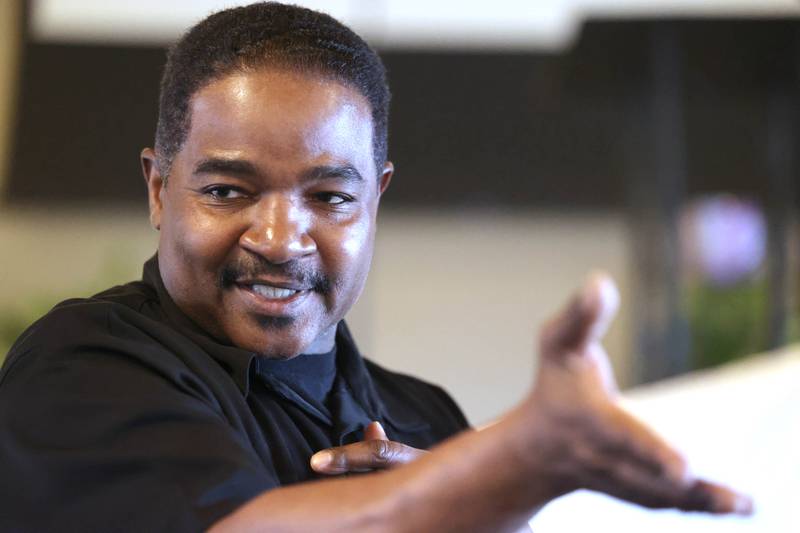 Founding Pastor Jerry Wright, of The Rock Christian Church in DeKalb, talks Friday, Jan. 5, 2024, at the church, about the legacy of Martin Luther King Jr. and plans for the Sunday service preceding Martin Luther King Jr. Day.