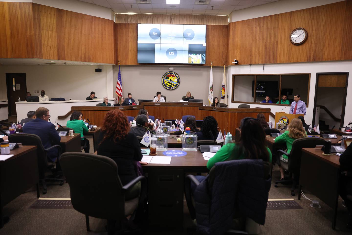 Will County Board meet fully in person for the first time in nearly two years at the Will County Office Building. Thursday, Mar. 17, 2022, in Joliet.