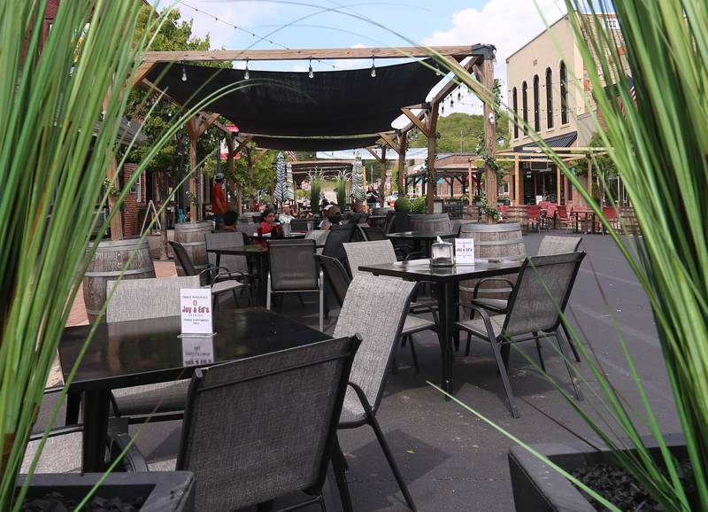 A view of Mill Street dining on Friday, May 8, 2026 downtown Utica. The road will be closed to traffic until late October.