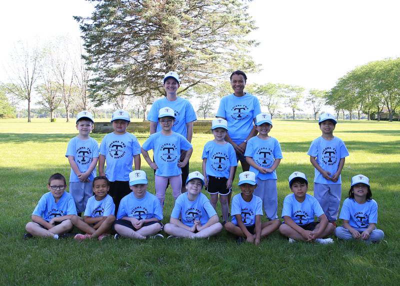 Phillies of the Coloma Park District tee-ball league. Players on the roster include Evelynn Barger, Jaxson Vervynck, Teagan Smith, Korbyn Smith, Javien Robinson, Emelia Dejesus, Evah Dejesus, Ava Krone, Zyah Brooks, Atlas Rippy, Issac Sanchez, Logan Frey, Micah Valdivia. Photo identifications were not available.