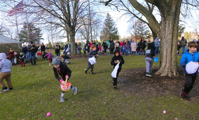 And they’re off! Eight to ten year olds participate in the Lion’s Club Easter Egg Hunt in Elburn on Saturday, April 9, 2022.