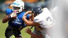 Photos: Oswego East, Sterling and Glenbard South hold joint football practice