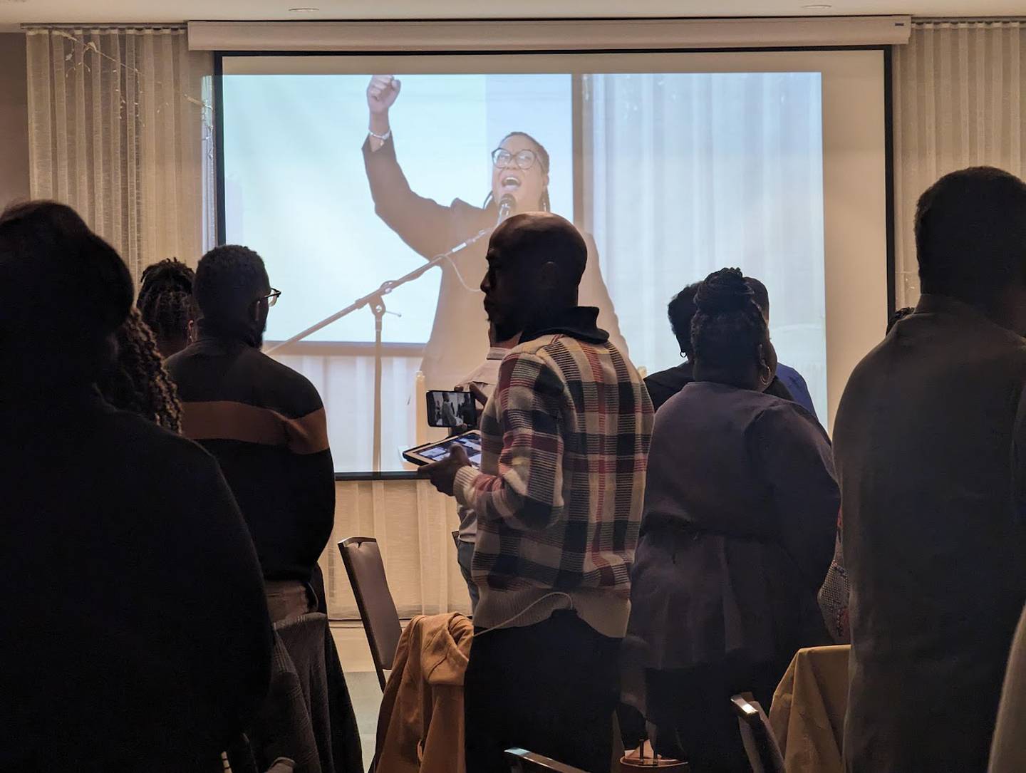 Recording artist Chrysann Moore sang the Black National Anthem: “Lift Every Voice and Sing" at the African American Business Association 's MLK Brunch and Celebration on Saturday, Jan. 14, 2023, in Joliet.