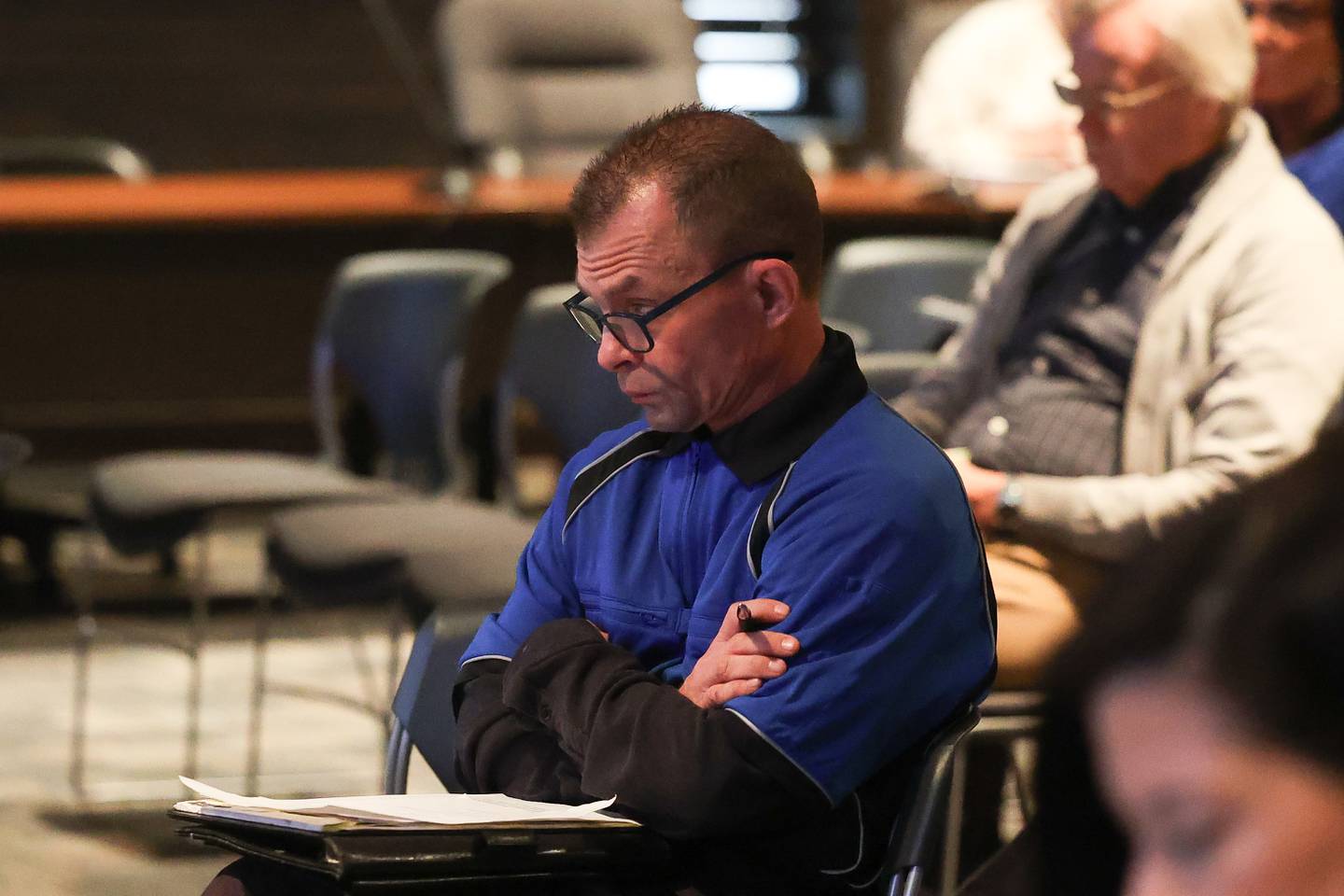 Jim Lanham attends a special Joliet Electoral Board meeting at Joliet City Hall on Tuesday, Dec. 3, 2024 in Joliet.