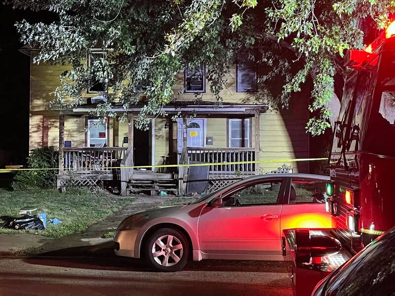 Fire crews finish up at a fire at 606 West 5th Street in Sterling Wednesday, Sept. 25, 2024. Nine local departments attended to the scene.