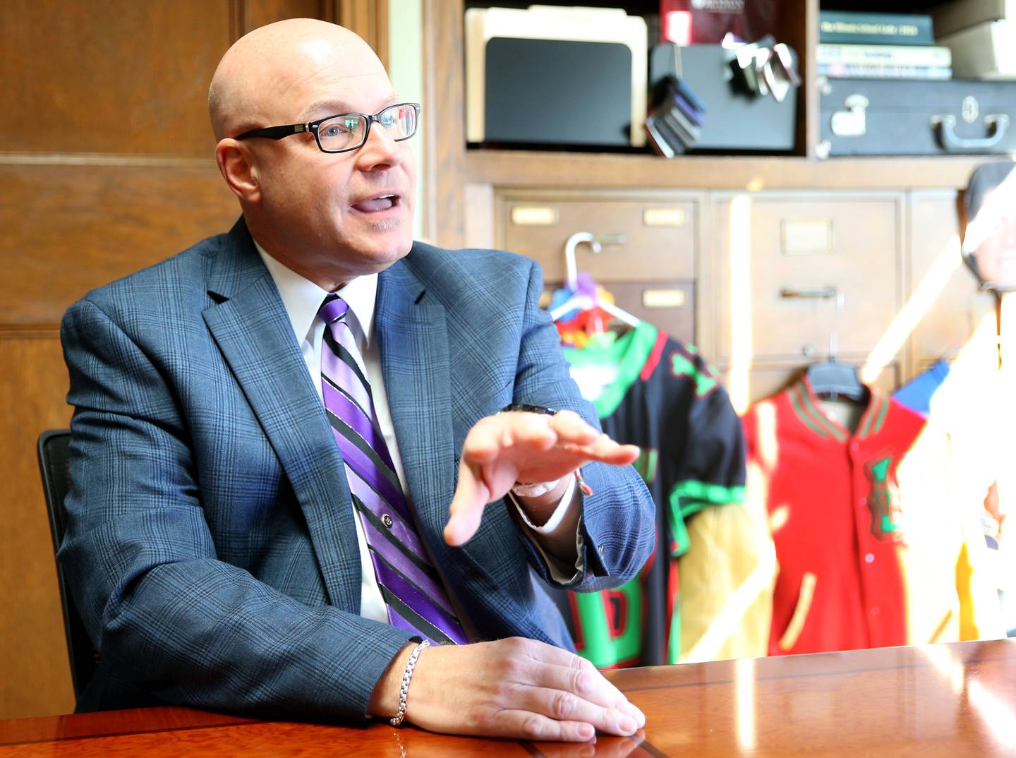 La Salle-Peru Township High School superintendent Steve Wrobleski talks about his career in his office on Thursday, Oct. 3, 2024 at La Salle-Peru Township High School. Wrobleski is retiring at the end of the 2025-2026 school year.