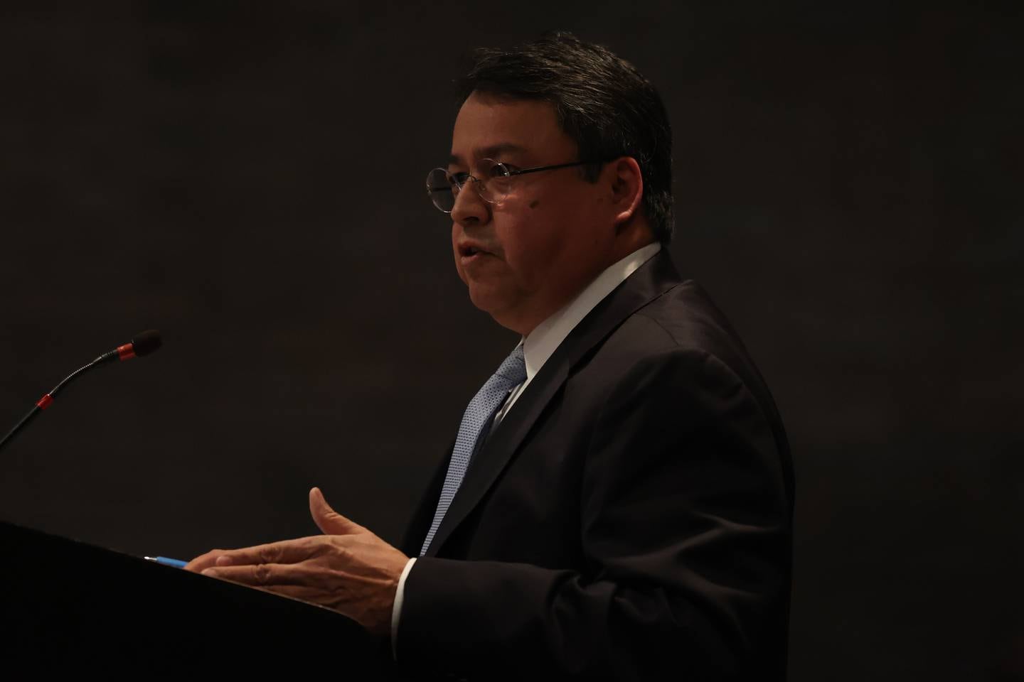 Ricardo Meza, attorney for council Member Pat Mudron speaks to the council members during the City Council Meeting at City Hall in Joliet on Monday, March 13th, 2023.