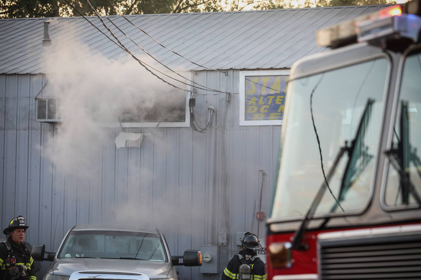 The Algonquin-Lake in the Hills Fire Department responded to a commercial structure fire Tuesday, July 19, 2022, that damaged two auto repair businesses at 1045 West Algonquin Road.