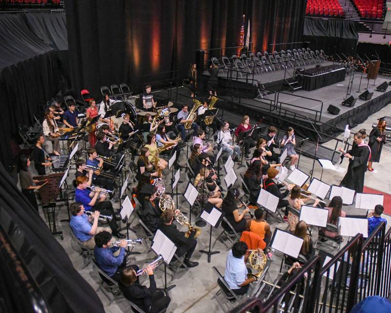 DeKalb High School Band performs during the Class of 2023 Commencement ceremony at Northern Illinois University's Convocation Center, 1525 W. Lincoln Highway in DeKalb Saturday, May 27, 2023.