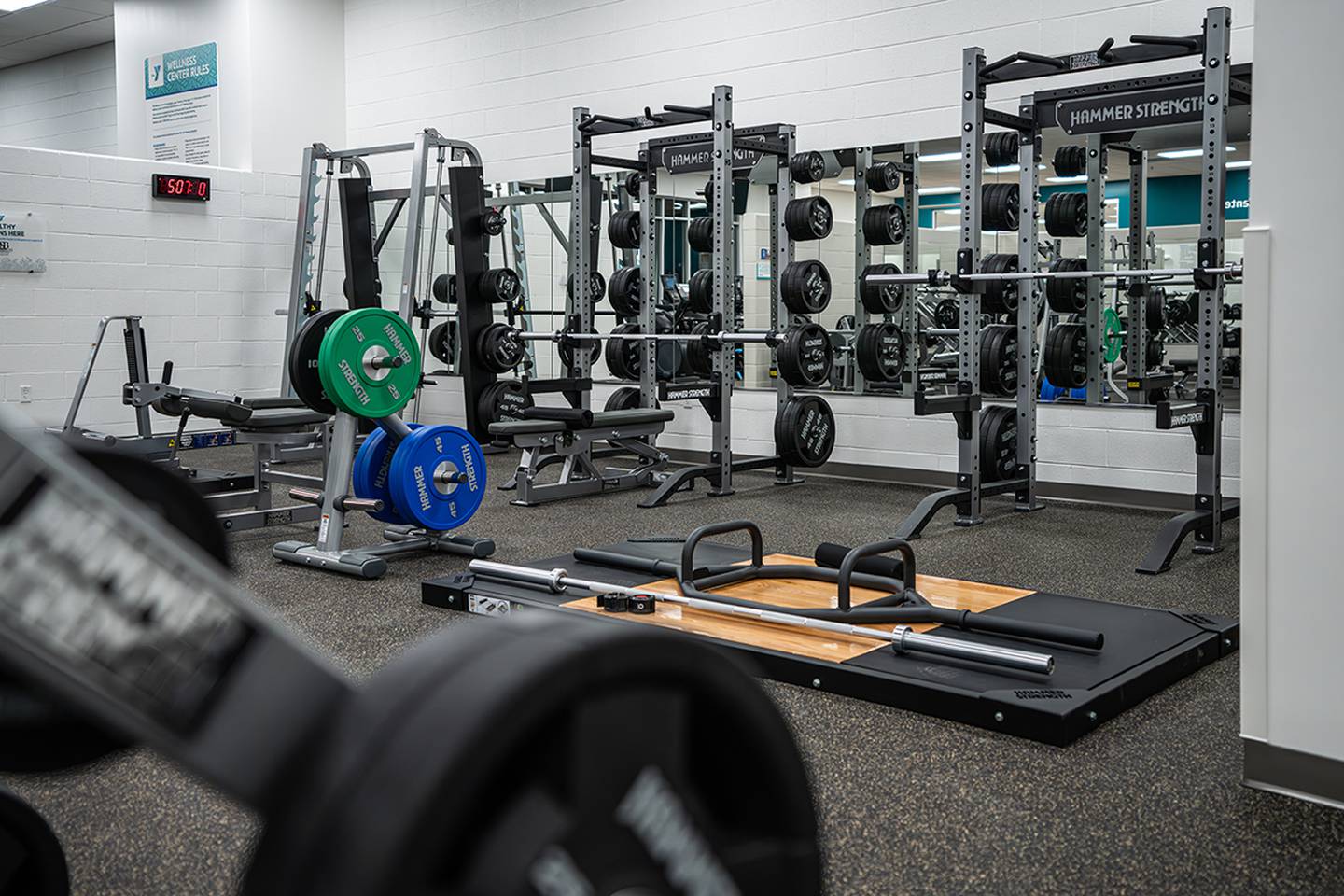 The weight room inside the new Morris Hospital YMCA.