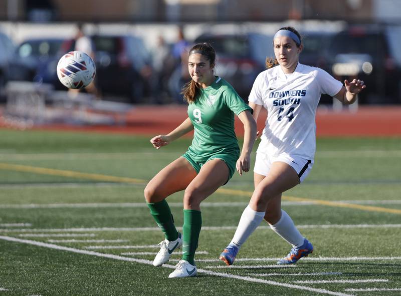 York celebrates a goal during the Class 3A Morton regional girls soccer final between Downers Grove South and York in Berwyn on Friday, May 17, 2024.