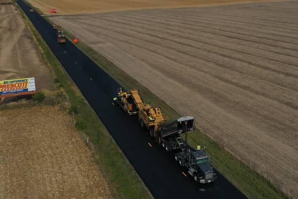 Photos: Crews pave Illinois Route 251 between Mendota and Peru