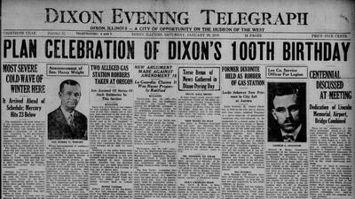 A bone-chilling cold snap, Dixon’s 100th and more historical covers from January 18