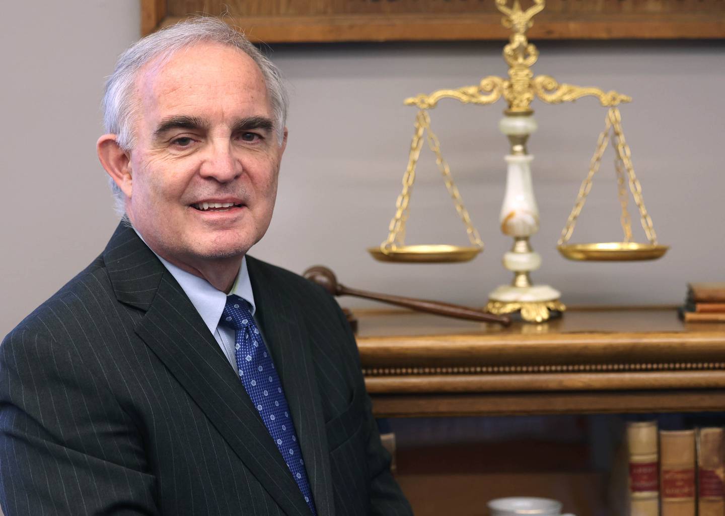 Assistant State’s Attorney Greg Sams Thursday, April 2, 2026, in the law library at the Kane County Judicial Center in St. Charles.