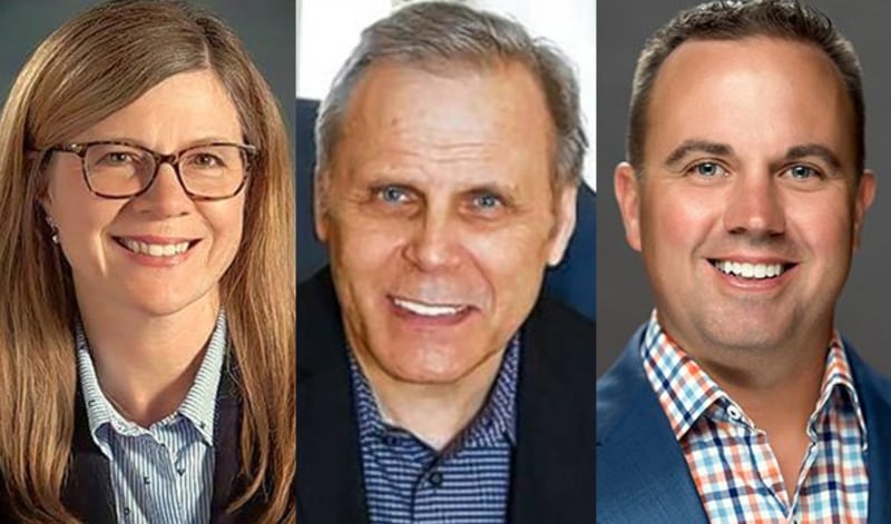 From left, Erica Bray-Parker, Frank Hudetz and Brad Clousing are running for two at-large seats on the Wheaton City Council.