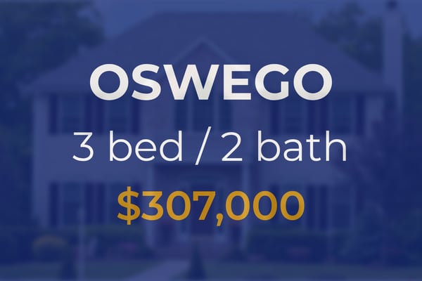 Sale closed in Oswego: $307,000 for a three-bedroom house