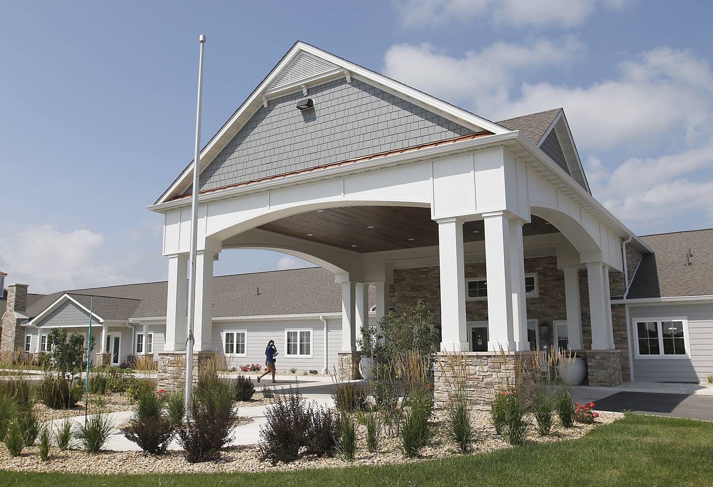 A person walks into the new Cedarhurst assisted living center on Thursday, Aug. 4, 2022. The center at 10511 Route 14, in Woodstock, is scheduled to opening later this month.