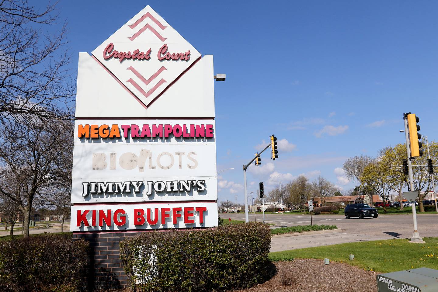 The Crystal Court shopping center is seen on Wednesday, April 21, 2021, in Crystal Lake.