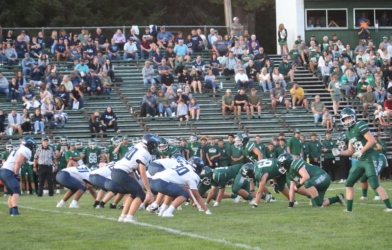 St. Bede and Bureau Valley football teams play on Friday Aug. 29, 2025 at St. Bede Academy. The St. Bede Bruins hosted the Bureau Valley Storm for the first week of the football season.