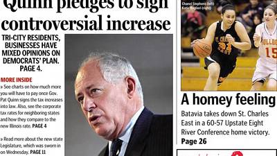 Quinn’s controversial increase and Reagan hits at big government: Historic covers for January 13