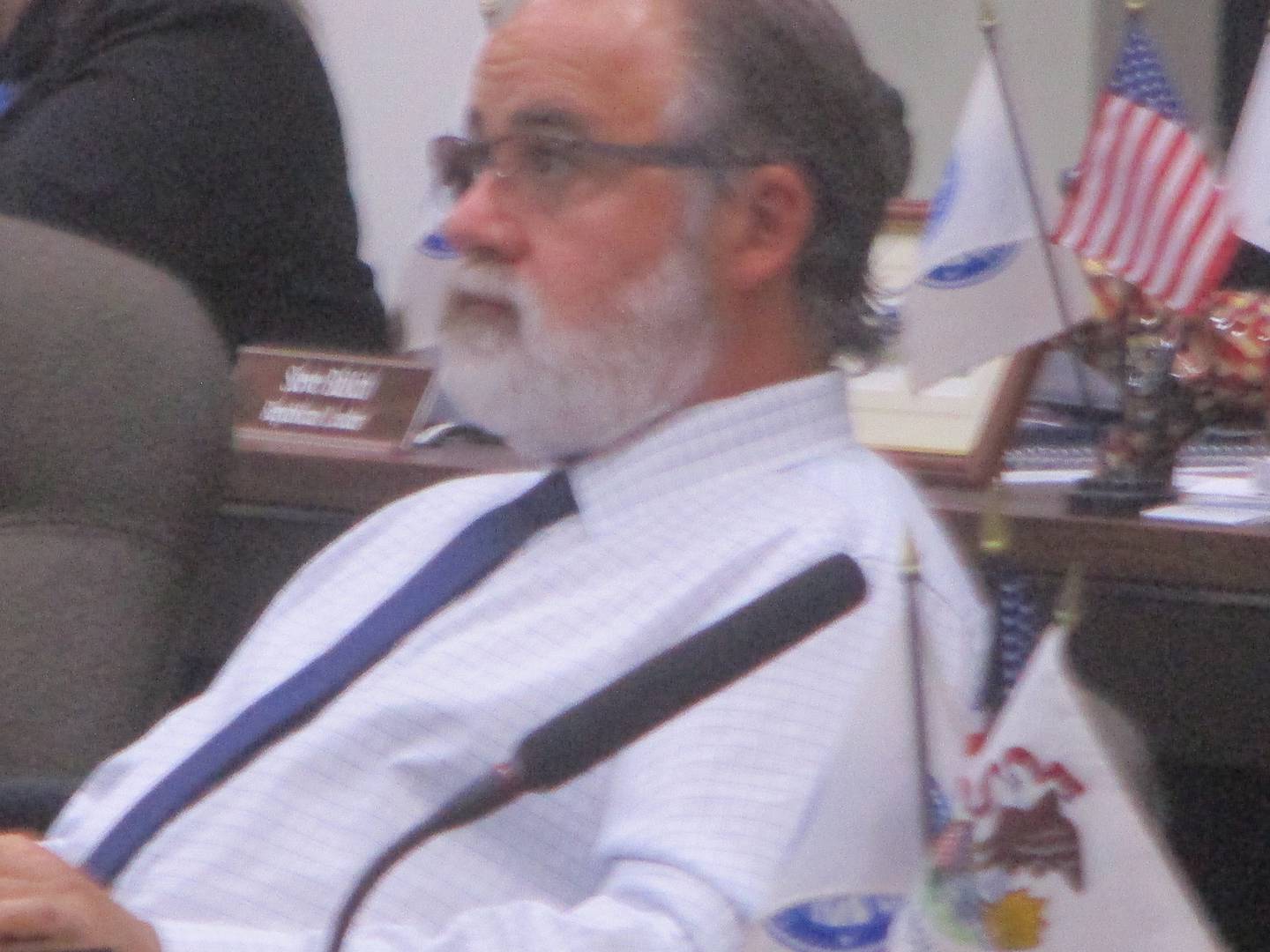 Will County Board Member Daniel Butler, R-Frankfort, at the board's meeting on Wednesday, July 19, 2023.