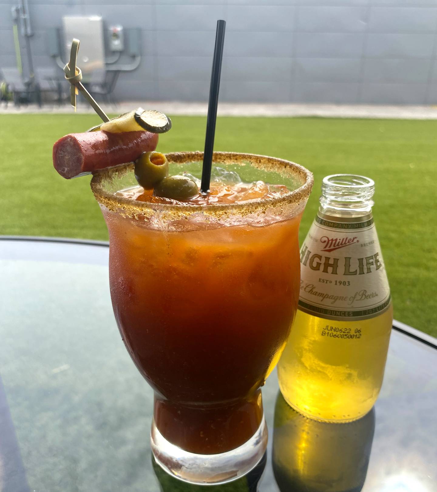 Launch Kitchen serves traditional brunch cocktails, including a Bloody Mary with a Miller High Life sidecar.