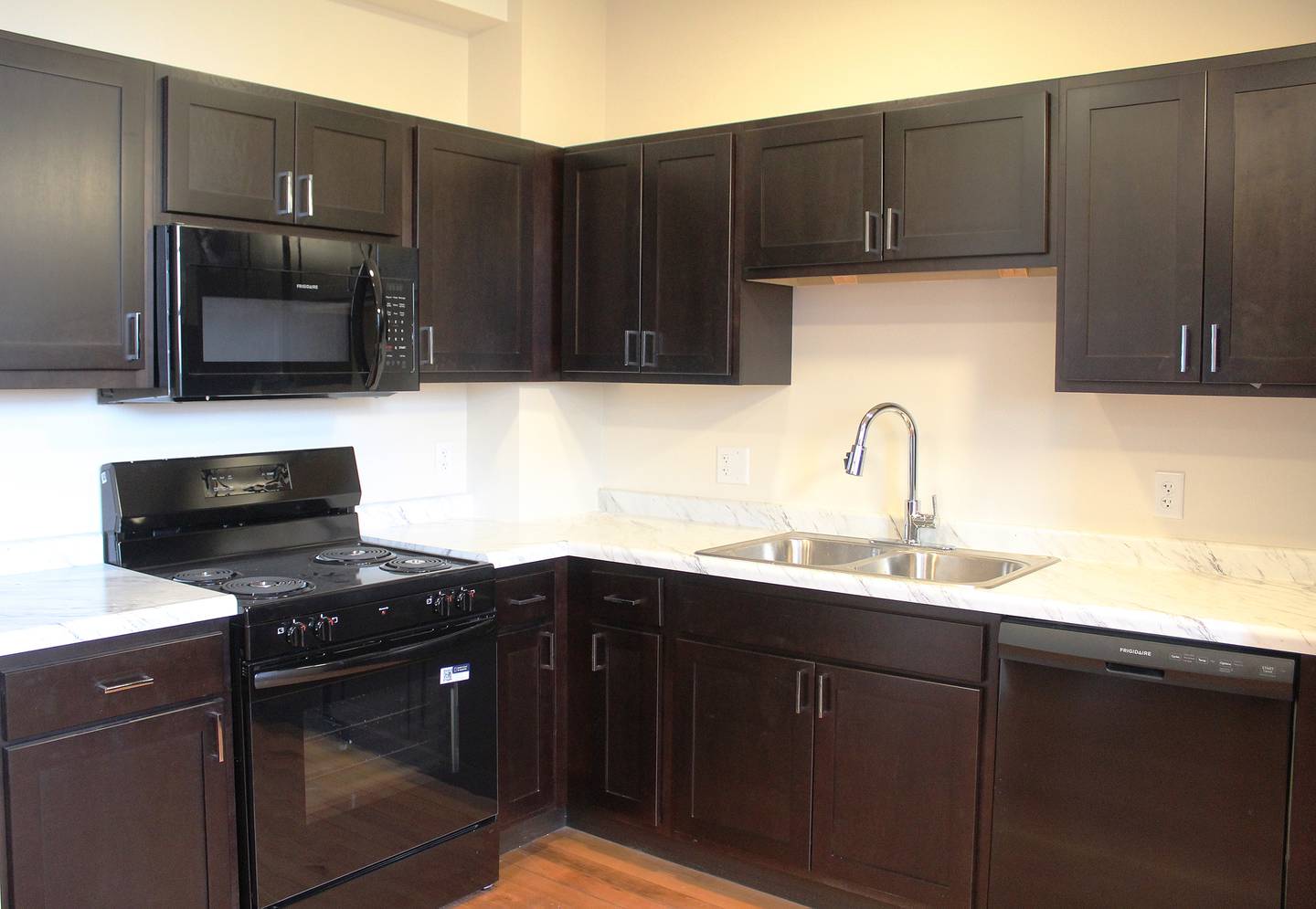 Each apartment at Shimer Square in Mount Carroll comes with a kitchen.