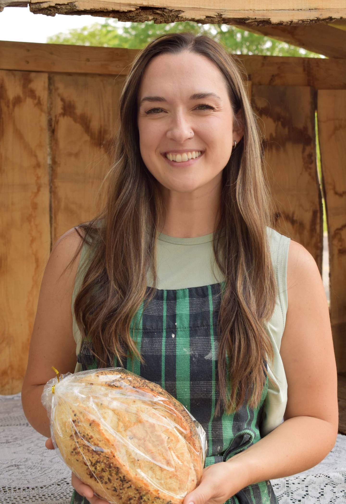 Gallaher Sourdough: Michaela Gallaher -at Blackberry Lane Farmstand in Channahon in June 2025.