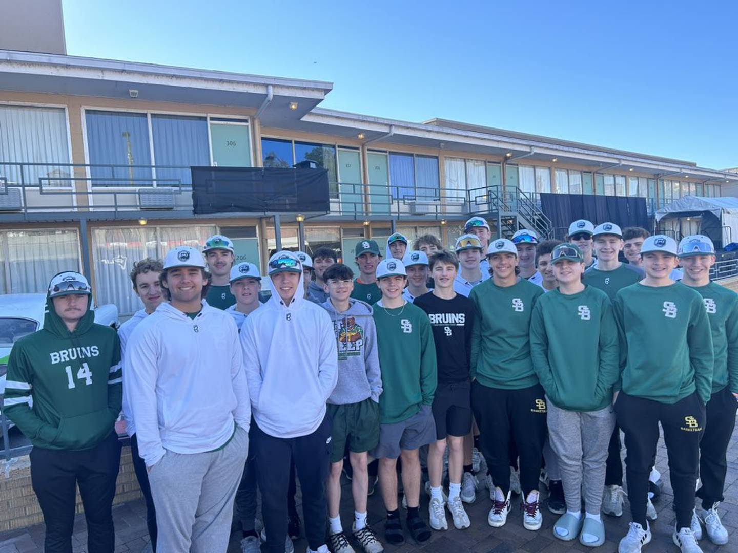 The St. Bede Bruins baseball team visited the Lorraine Motel in Memphis, on the 56th anniversary of the assassination of Martin Luther King Jr.
