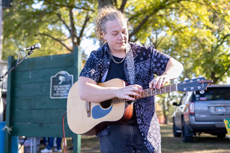 Josiah Simon performs at the annual Harvest Fest on Saturday, Oct. 19, 2024, at Kirby Park in Spring Valley.