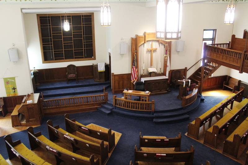 First United Methodist Church in Sterling was established in 1856 on the corner of Broadway and East Fifth St. The first Methodist services were held in town in 1838. The building took on its present look after a renovation in the 1910s.