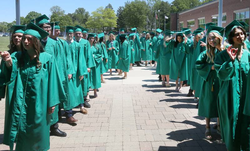 St. Bede Class of 2025 graduates walk procession during the 133rd annual commencement ceremony on Sunday, May 18, 2025 at St. Bede Academy.