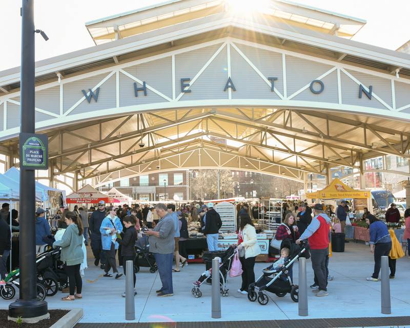 The Wheaton French market is set up in downtown Wheaton on Saturday April 13, 2024.