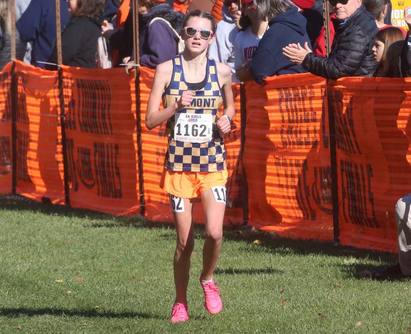 Lemont's Margaret Sinnett competes in the Class 2A State Cross Country race on Saturday, Nov. 4, 2023 at Detweiller Park in Peoria.