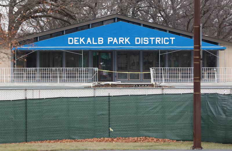 Demolition continues at Hopkins Pool Tuesday, December 10, 2024, in preparation for construction of a new pool set to open in 2026 at Hopkins Park in DeKalb.
