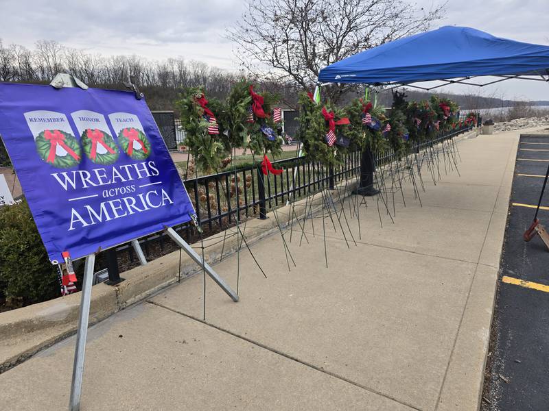 Wreaths were placed at the Middle East Conflict Wall on Saturday, Dec. 14, 2024, for the Wreaths Across America ceremony.