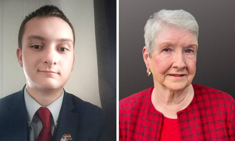 Incumbent Sandra Wegman (right), who said she will seek a seventh term as Kane County Recorder of Deeds, is facing a primary challenge from 21-year-old Aurora resident Adam Pauley (left) for the GOP nomination in the March 19, 2024 primary.