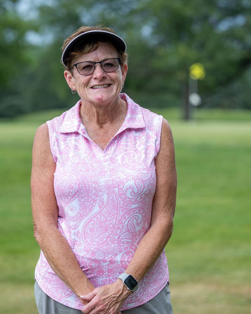 Barb Houston of Deer Park poses for photo on Saturday, August 10, 2025 at the annual Illinois Valley Women's Golf Tournament at Edgewood Golf Club in McNabb.