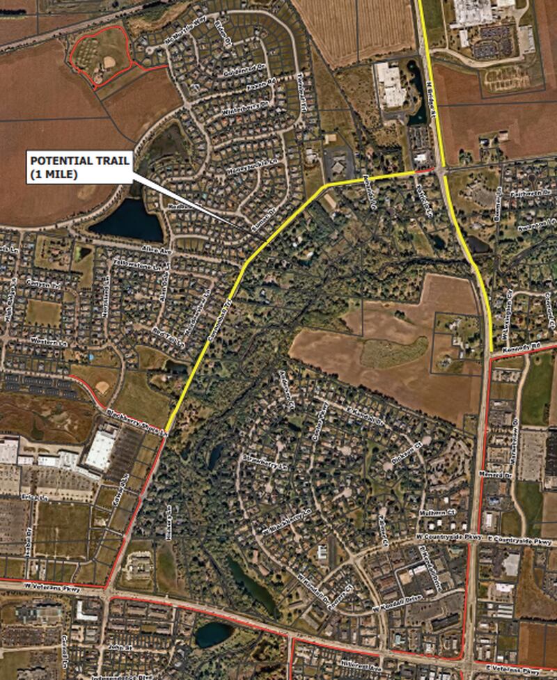 Yorkville officials are considering constructing a bicycle and pedestrian pathway along Cannonball Trail to improve safety in the area.