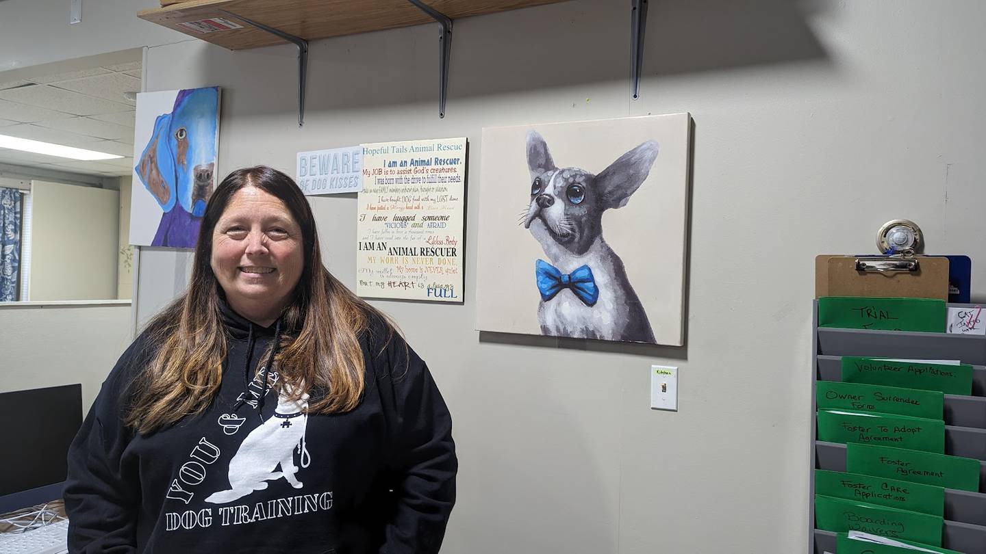 Rhonda Gentile-Colon, director of the building-based, Hopeful Tails Animal Rescue of Joliet, talks about the challenges of running a rescue on Thursday, February 9, 2023. Hopeful Tails is one of four animal rescues that will benefit from the "Comedy for the Critters" fundraiser on Feb. 25.