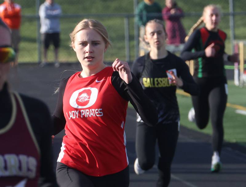 Ottawa's Kendall Justice runs the 400 meter run during the Class 2A Sectional track meet on Wednesday, May 13, 2026 in the Jeff Prusator Athletic Complex at Mendota High School.