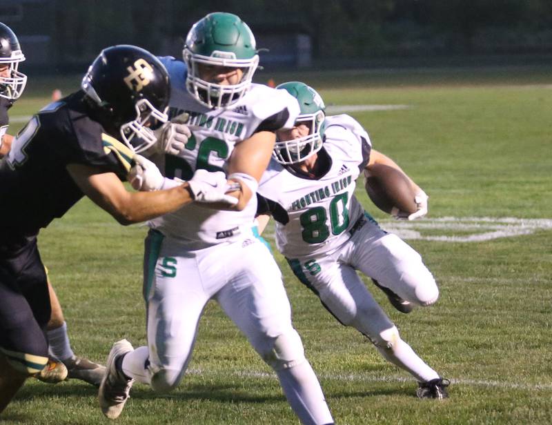 Seneca's Sam Finch runs the ball against St. Bede on Friday, Sept. 20, 2024 at St. Bede Academy.