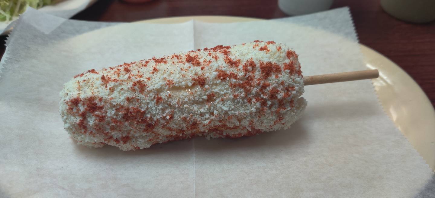 The elote at Flamingo Authentic Mexican Cuisine in DeKalb.