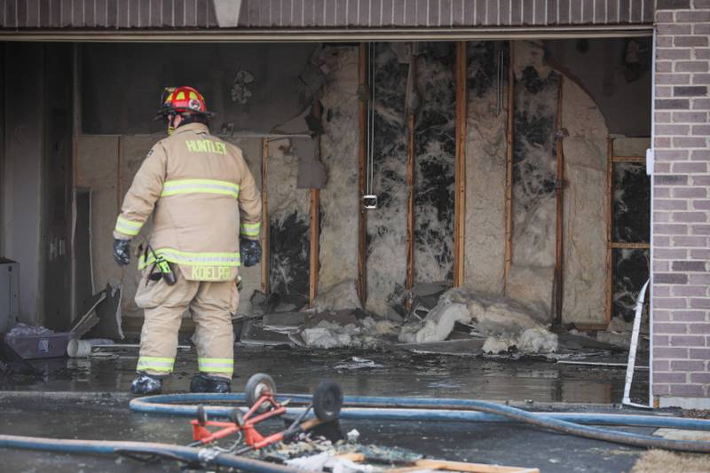 Firefighters prevented a garage fire from spreading into a home Saturday, Feb. 1, 2025 at the 2100 block of Ehorn Road in Huntley.