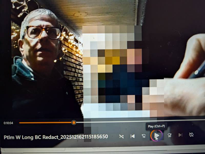 Kankakee County Treasurer Nick Africano talks to a Kankakee Police officer during an investigation Dec. 3 about an incident that involved Africano