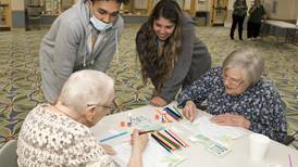 Joliet university students create paint night for Timbers of Shorewood residents