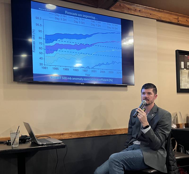 On March 6, 2024, Northern Illinois University professor Vittorio Gensini said weather forecasting has steadily improved in recent years, but believes forecasting accuracy will eventually reach an asymptote, where weather prediction aren't perfect but aren't far from it, because there's a limit to how much we know about the Earth's atmosphere.