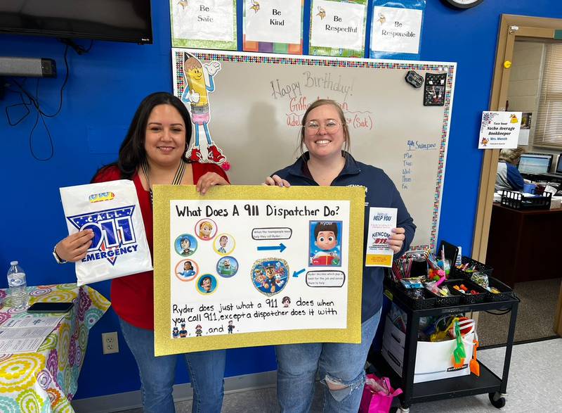 Newark Grade School participated in Camp 911 on May 9, a program begun in 2015 by retired Newark School District nurse Karen Sapsford. Firefighters and EMTs from the Newark Fire Department along with deputies from the Kendall County Sheriff's Office brought their equipment to show students, while nurses from Rush Copley Medical Center in Yorkville taught students first aid.