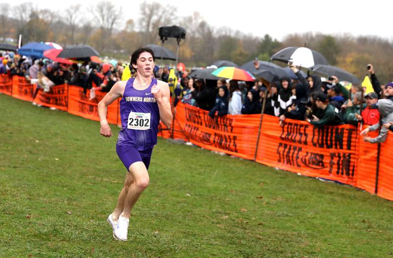 Downers Grove North's Grant Schroder competes in the Class 3A State Cross Country Championships on Saturday, Nov. 9, 2024 at Detweiller Park in Peoria.