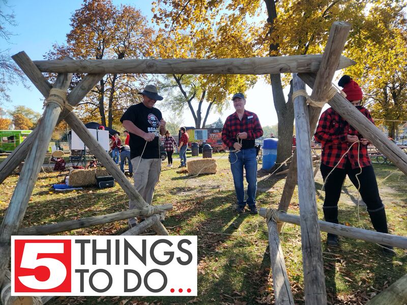 The Pioneering Day event at the Colonel Palmer House will center around skills used by the pioneers, which includes outdoor cooking, gardening and lashings, which is using wooden poles and ropes to build useable structures. Pictured here is a demonstration of lashing at Flannel Fest last year in Crystal Lake.